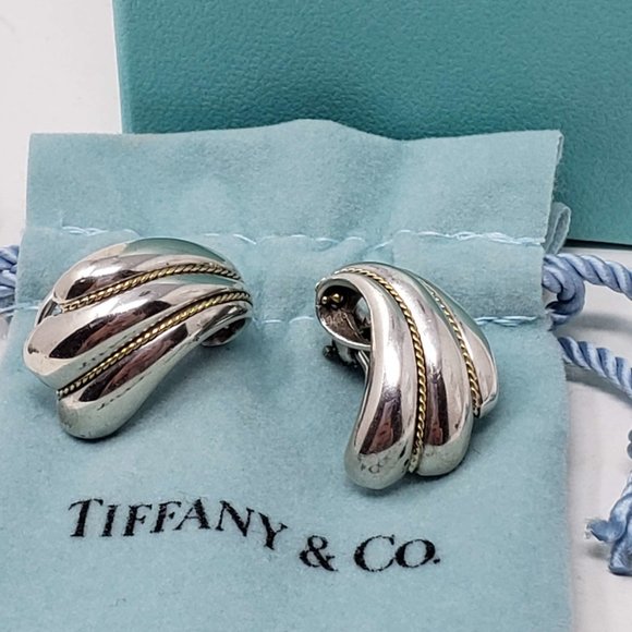 Tiffany & Co. Jewelry - 100% Authentic Tiffany and Co. Earring Silver and 18k Gold